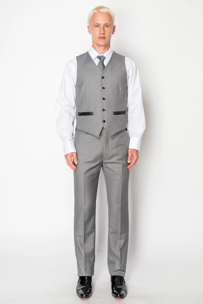 8745-GRAY-TUXEDO-SLIM-3PC-SIZE 34S-46S & 34R-56R & 38L-56L