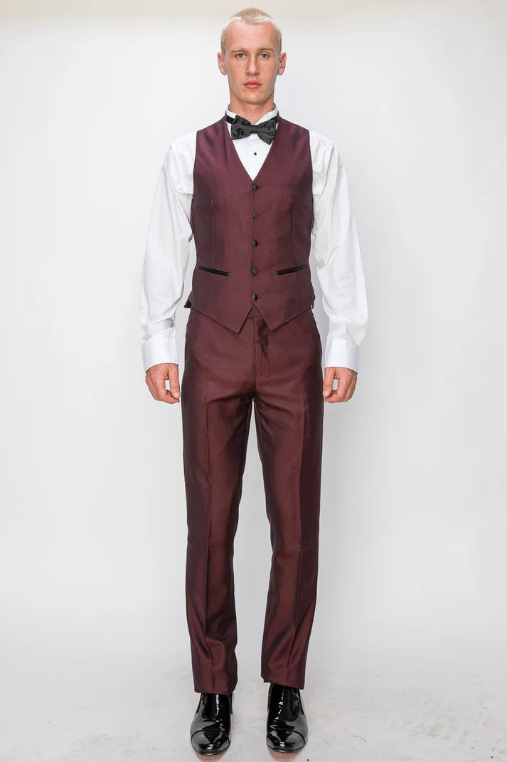 2645-MAROON-TUXEDO-SLIM-3PC-SIZE 34S-46S & 34R-56R & 38L-56L