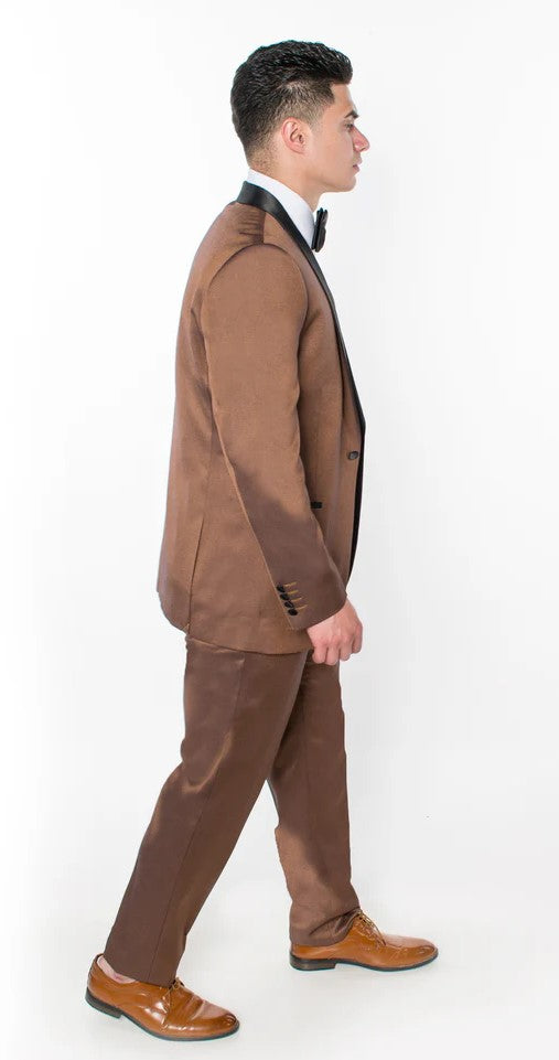 2645-BROWN-TUXEDO-SLIM-3PC-SIZE 34S-46S & 34R-56R & 38L-56L
