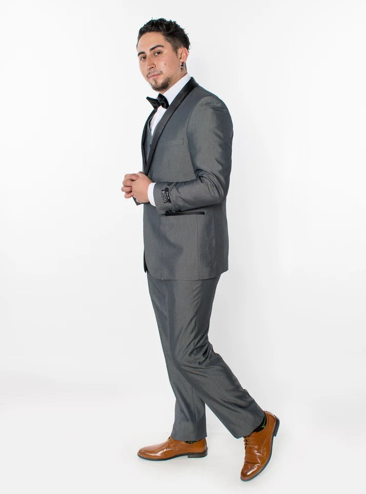 2645-GRAY-TUXEDO-SLIM-3PC-SIZE 34S-46S & 34R-56R & 38L-56L