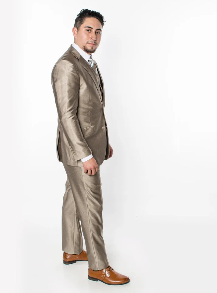 1889-SHINY BEIGE-SLIM-3PC-SIZE 34S-46S & 34R-56R & 38L-56L