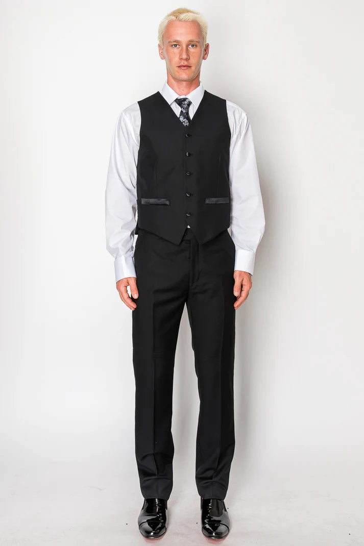 5608-TEXTURED BLACK-SLIM-3PC-SIZE 34S-46S & 34R-56R & 38L-56L
