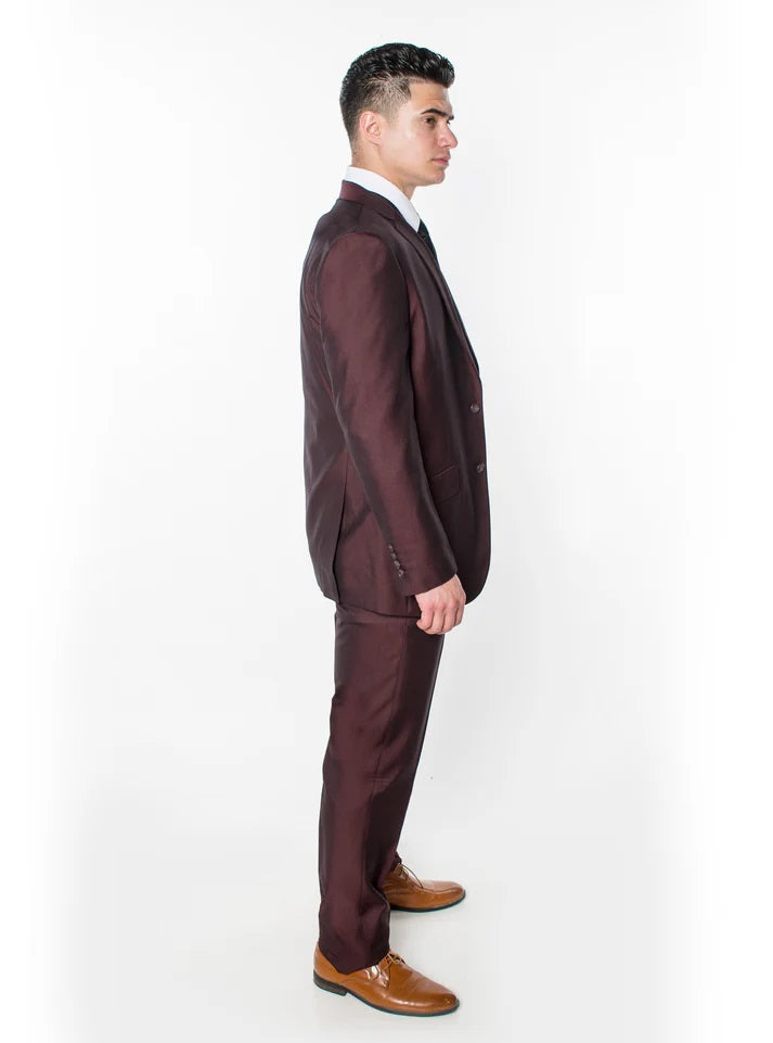 2645-TEXTURE BURGUNDY-SLIM-3PC-SIZE 34S-46S & 34R-56R & 38L-56L