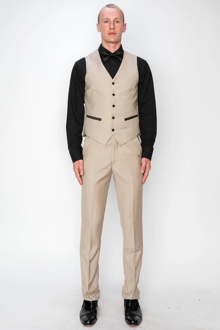 8745-BEIGE-TUXEDO-SLIM-3PC-SIZE 34S-46S & 34R-56R & 38L-56L