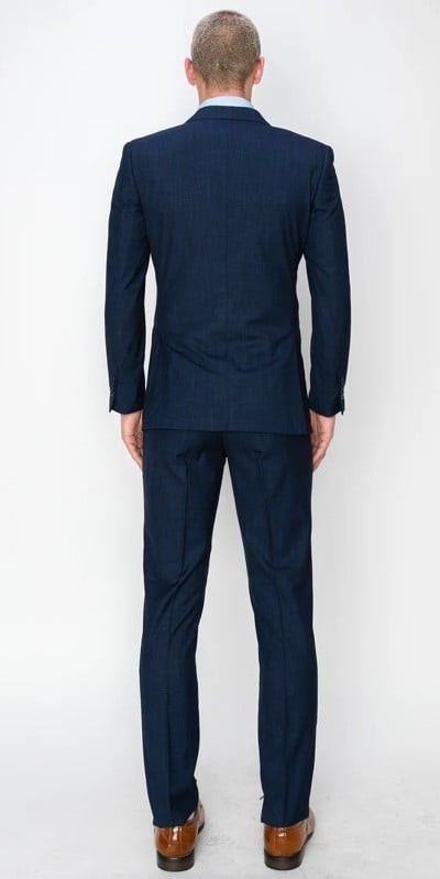 1075-TEXTURED NAVY-SLIM-3PC-SIZE 34S-46S & 34R-56R & 38L-56L