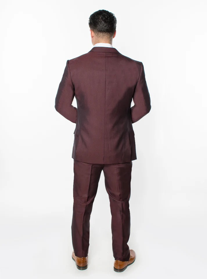 2645-TEXTURE BURGUNDY-SLIM-3PC-SIZE 34S-46S & 34R-56R & 38L-56L