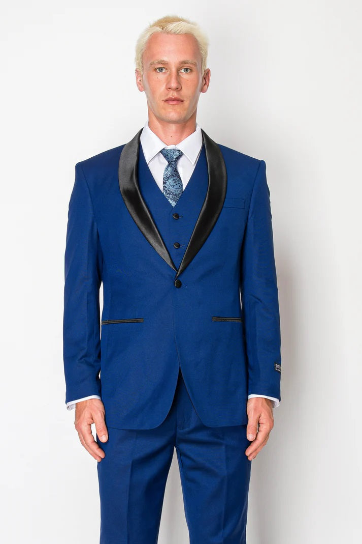 2645-INDIGO BLUE-TUXEDO-SLIM-3PC-SIZE 34S-46S & 34R-56R & 38L-56L