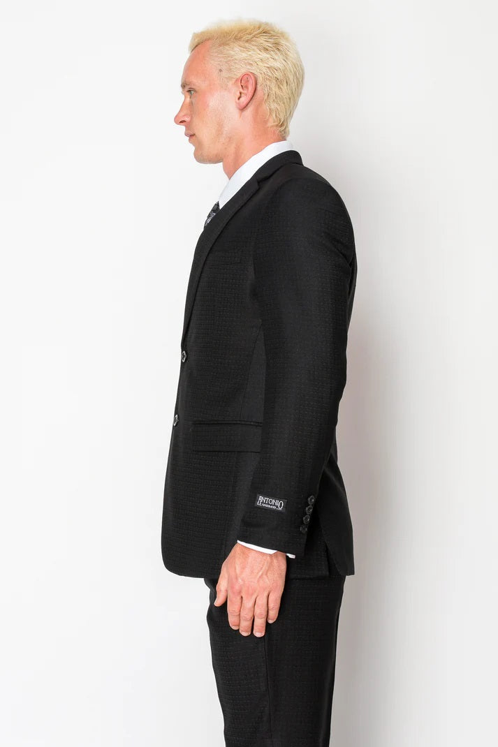 5608-TEXTURED BLACK-SLIM-3PC-SIZE 34S-46S & 34R-56R & 38L-56L