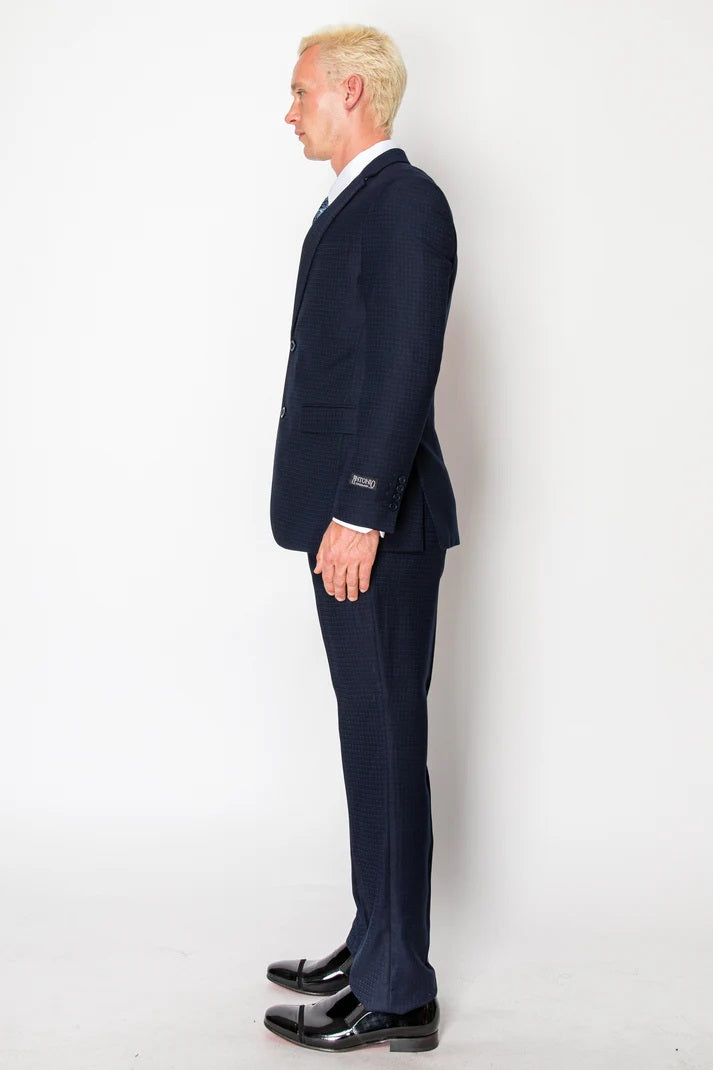 6080-TEXTURED NAVY-SLIM-3PC-SIZE 34S-46S & 38L-56L