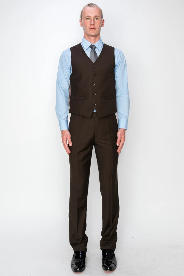 8745-BROWN-SLIM FIT-3PC-SIZE 34S-46S & 34R-56R & 38L-56L