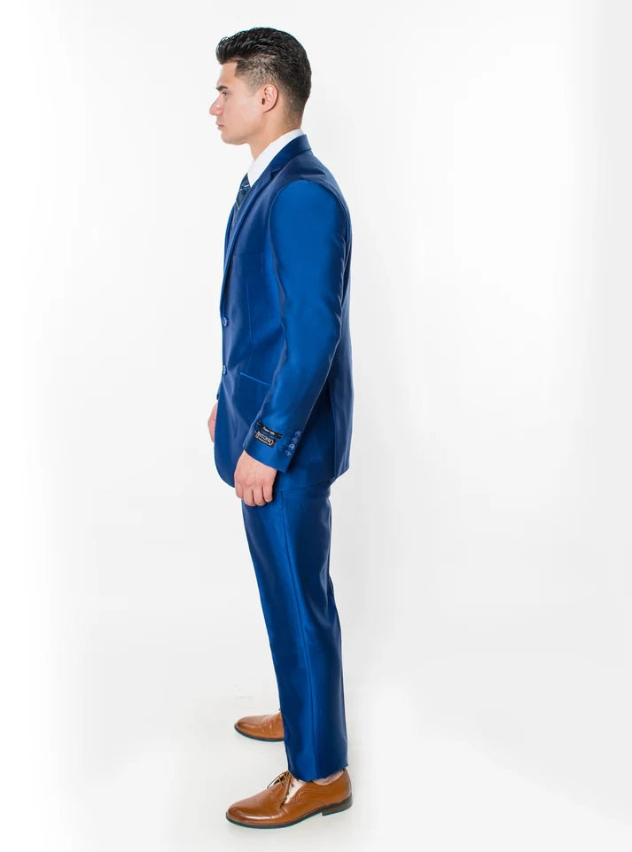 9709-TEXTURED SHINY ROYAL-SLIM-3PC-SIZE 34S-46S & 34R-56R & 38L-56R