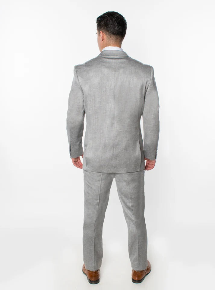 1668-TUXTURED SILVER-SLIM-3PC-SIZE 34S-46S & 34R-56R & 38L-56L