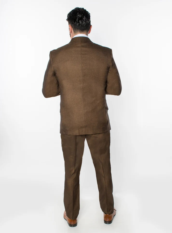 1906-TEXTURED BROWN-SLIM-3PC-SIZE 34S-46S & 34R-56R & 38L-56L