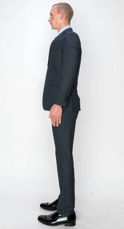 1076-TEXTURED GRAY-SLIM-3PC-SIZE 34R-46S & 34R-56R & 38L-56L