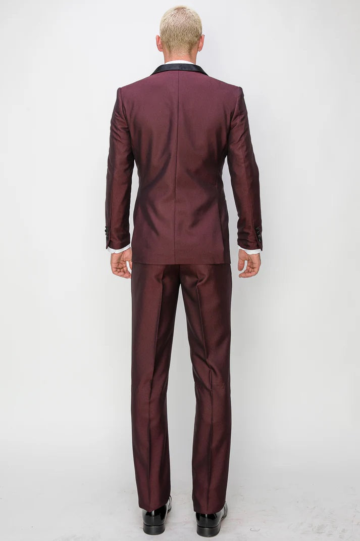 2645-MAROON-TUXEDO-SLIM-3PC-SIZE 34S-46S & 34R-56R & 38L-56L
