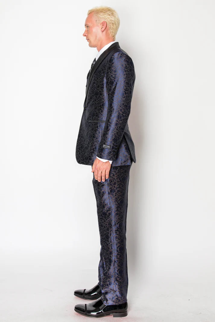 8033-DESIGN PURPLE-TUXEDO-SLIM-3PC-SIZE 34S-46S & 34R-56R & 38L-56L