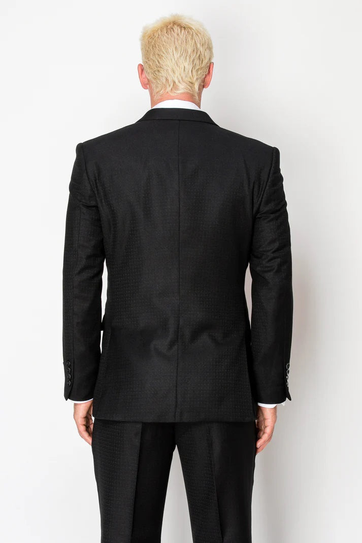 5608-TEXTURED BLACK-SLIM-3PC-SIZE 34S-46S & 34R-56R & 38L-56L