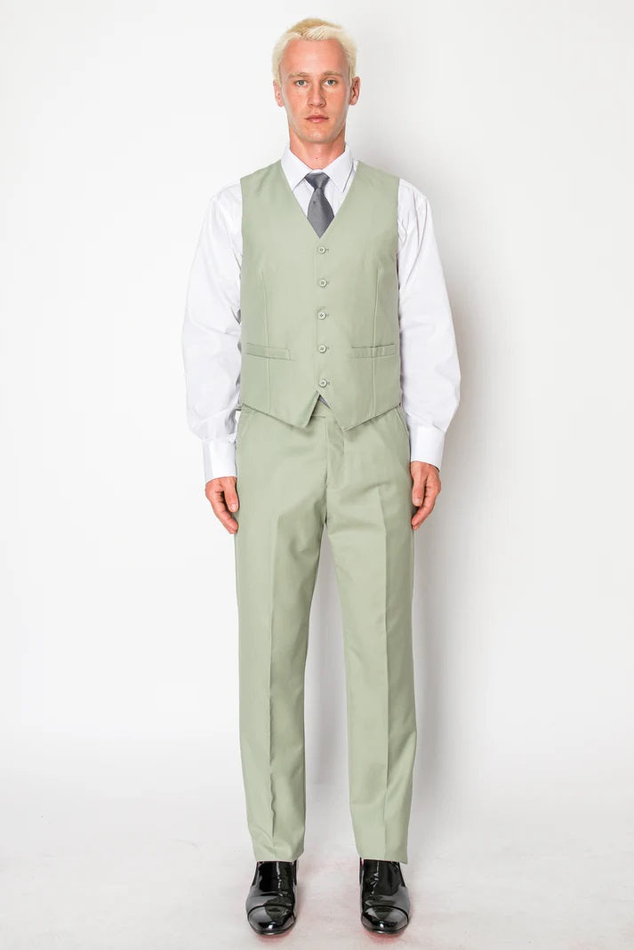 8745-PASTEL GREEN -SLIM FIT-3PC-SIZE 34S-46S & 34R-56R & 38L-56L