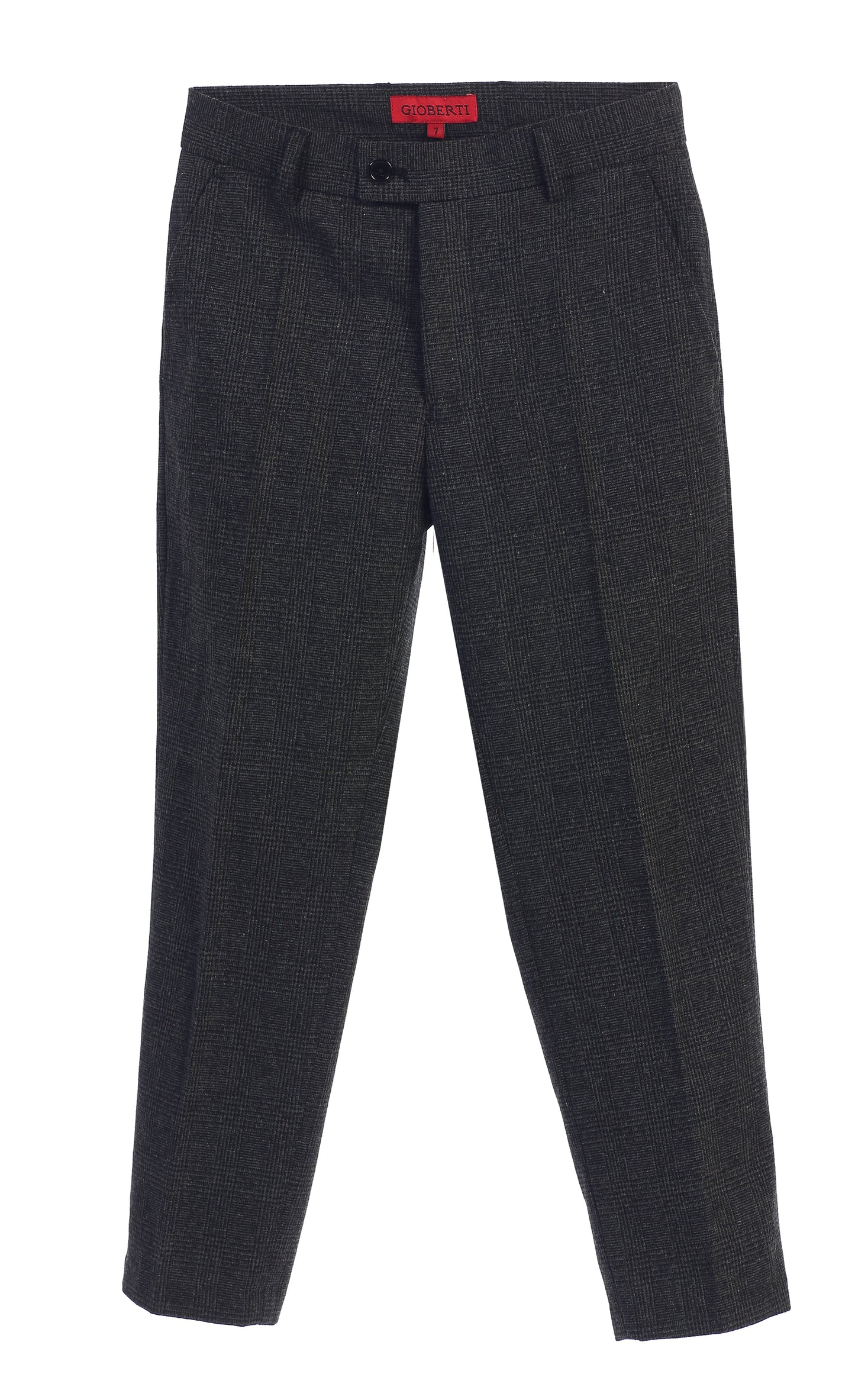 Boys 2 Piece Tweed Plaid Vest and Pants Set