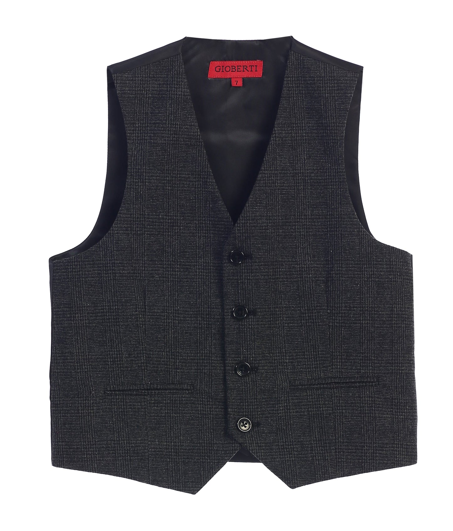 Boys 2 Piece Tweed Plaid Vest and Pants Set