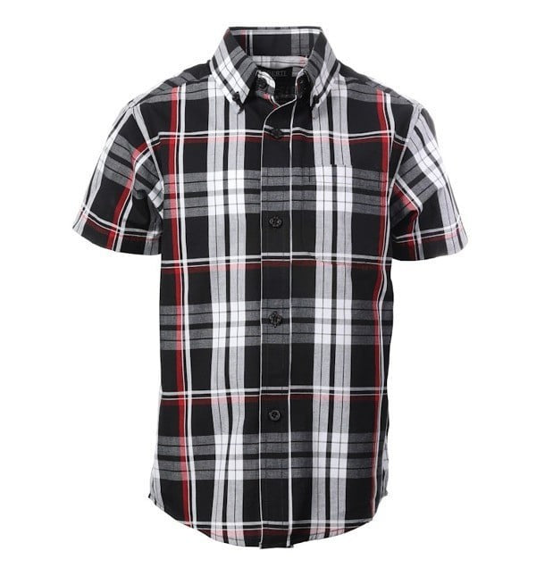 SS-82-Boys Casual Button Down SHORT SLEEVE - 6 COLORS ( GROUP 1 ) - SIZE 4-16