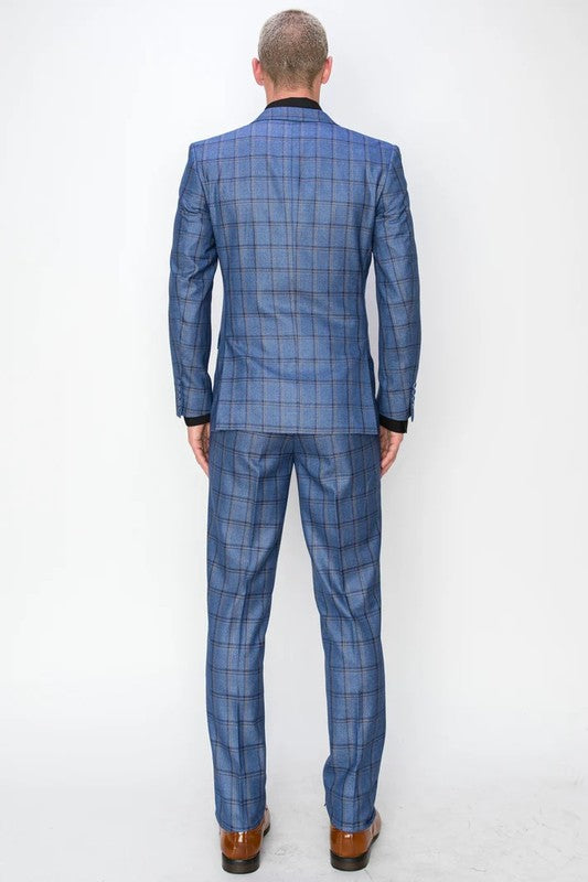7270-BLUE-CHECKER-3PC-SLIM SIZE 34S-46S & 34R-56R & 38L-56L