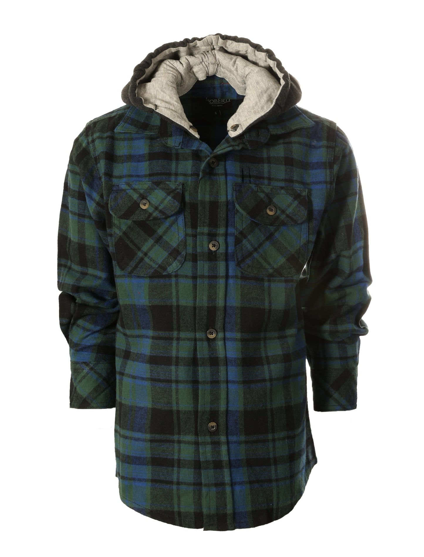 LS-82H LONG SLEEVE HOODED FLANNEL SHIRT - 8 COLORS - SIZE 4-18