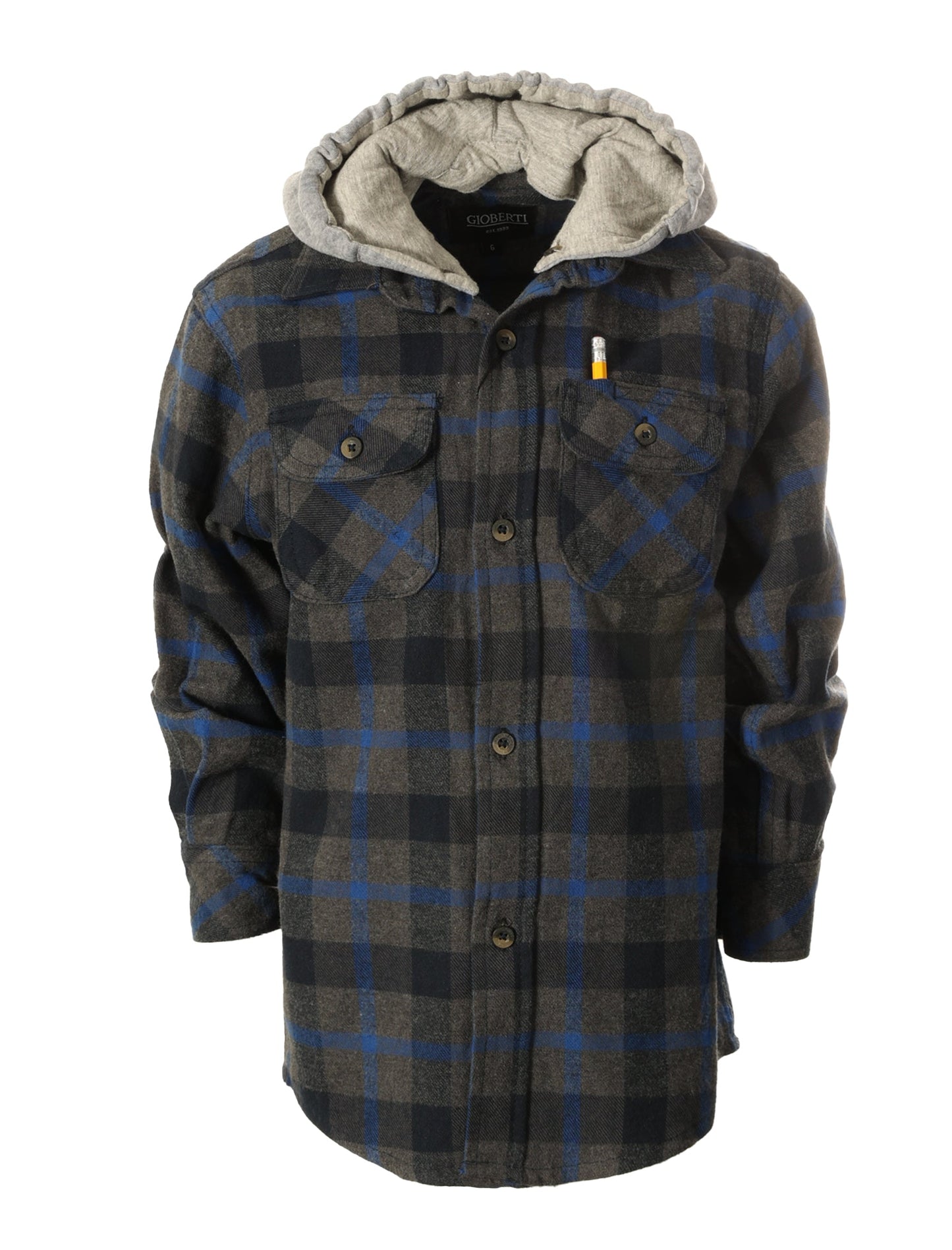 LS-82H LONG SLEEVE HOODED FLANNEL SHIRT - 8 COLORS - SIZE 4-18