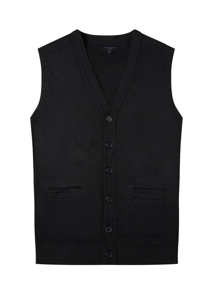 SW-919 Mens V-Neck Button Down Knitted Cardigan Vest