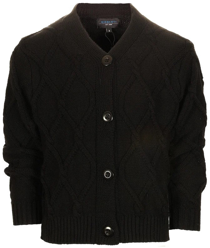SW-895 CARDIGAN KNITTED V-NECK SWEATER - 6 COLORS - SIZE 2-18