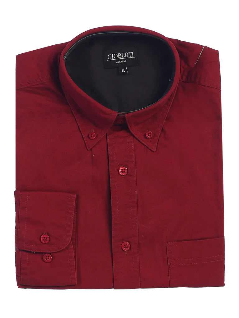 MEN'S TWILL SHIRT W/ CONTRAST COLLAR