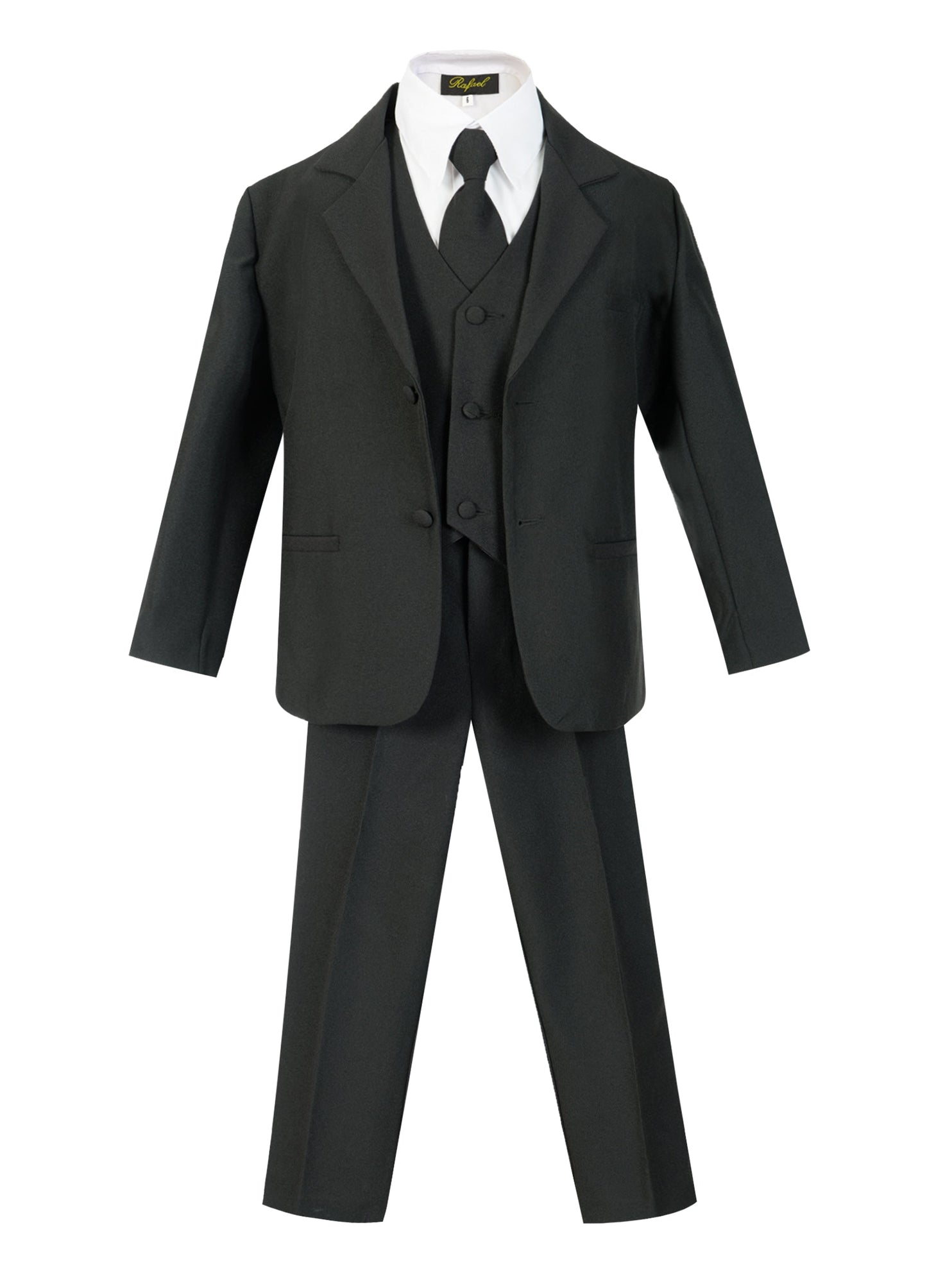 BY-013 Boys formal tuxedo with tie (5 pcs) BLACK-NAVY-WHITE-KHAKI-GRAY-CHARCOAL