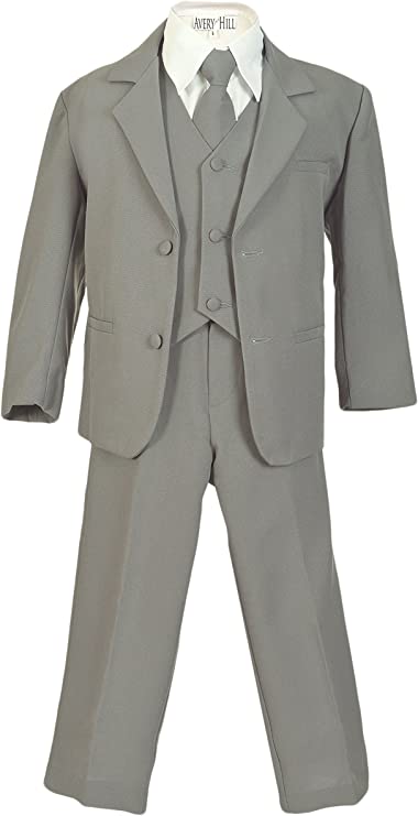 BY-013 Boys formal tuxedo with tie (5 pcs) BLACK-NAVY-WHITE-KHAKI-GRAY-CHARCOAL
