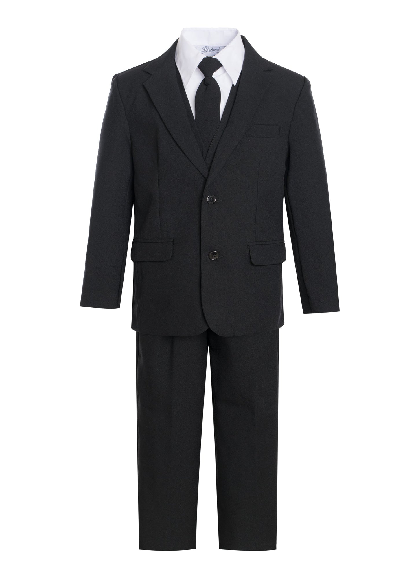 BY-018 Boys formal tuxedo with tie (5 pcs) GRAY-BLACK-NAVY-KHAKI-WHITE