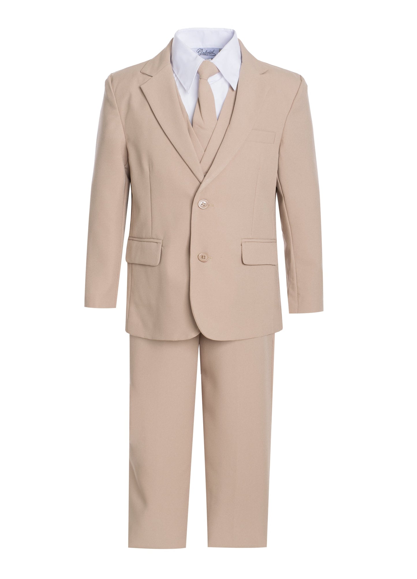 BY-018 Boys formal tuxedo with tie (5 pcs) GRAY-BLACK-NAVY-KHAKI-WHITE