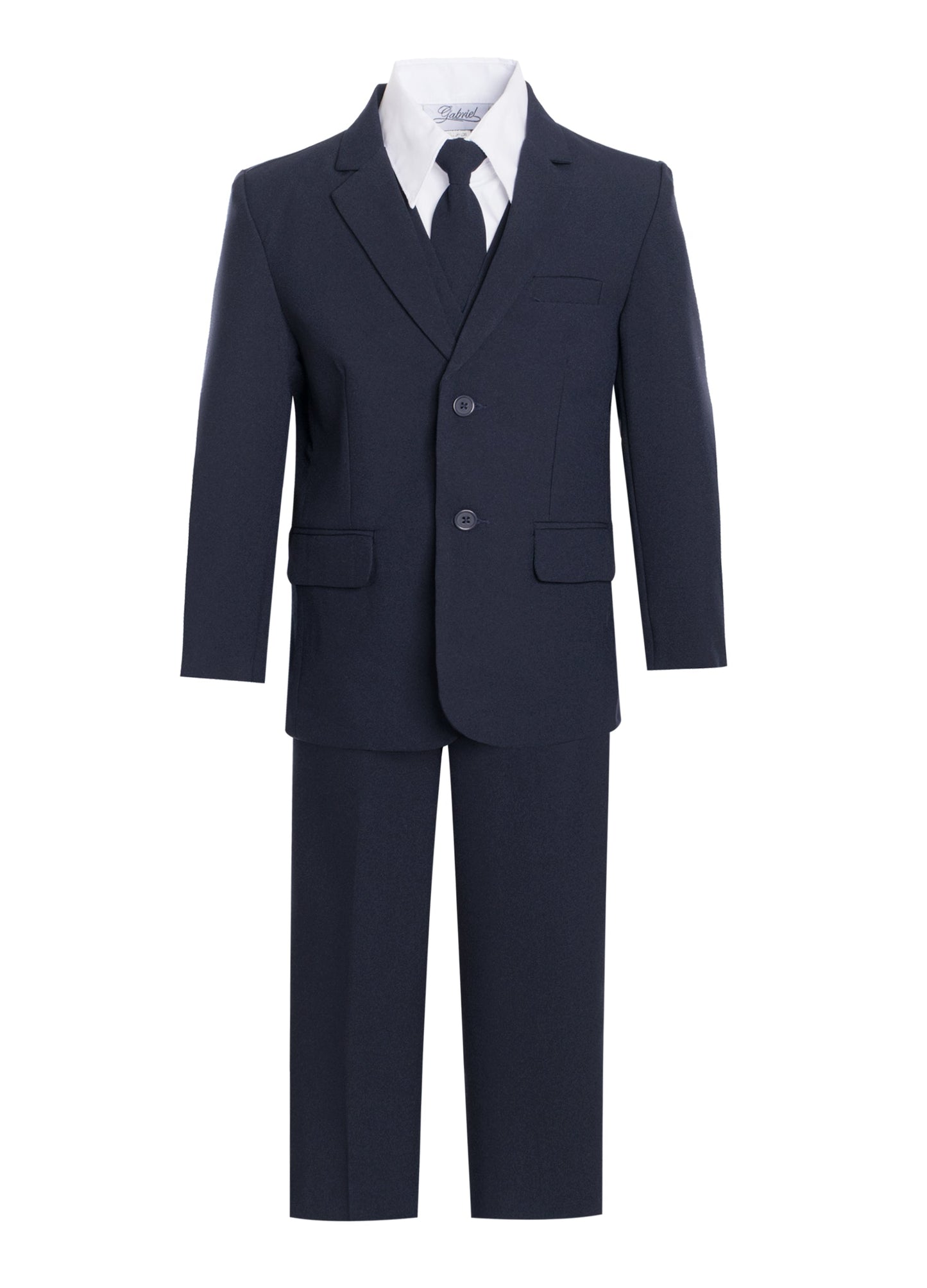 BY-018 Boys formal tuxedo with tie (5 pcs) GRAY-BLACK-NAVY-KHAKI-WHITE