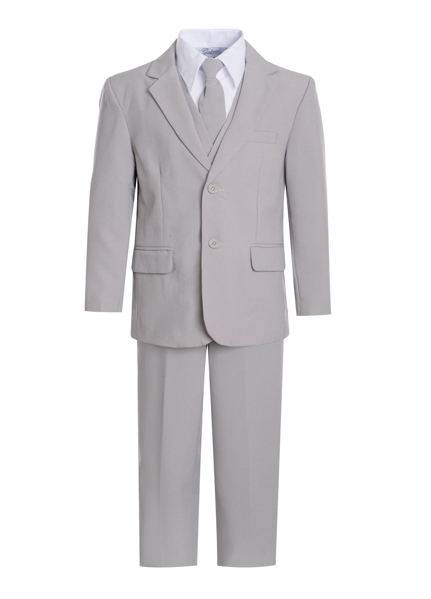 BY-018 Boys formal tuxedo with tie (5 pcs) GRAY-BLACK-NAVY-KHAKI-WHITE