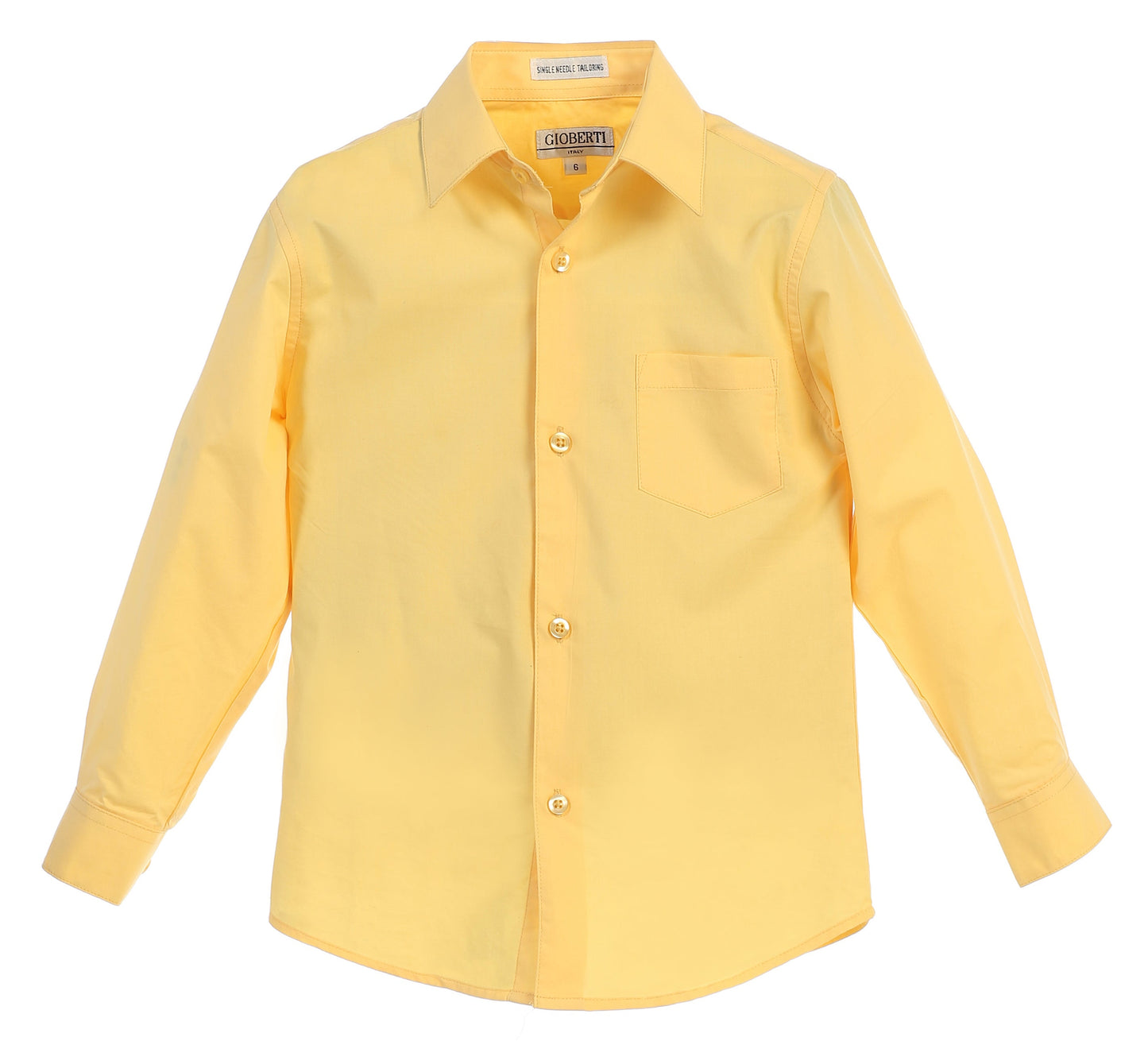 DS-85 Boys Long Sleeve Solid Dress Shirt IN 7 COLORS (BANANA-CORAL-D GRAY-IVORY-MINT-PINK-RED) SIZE 2-18