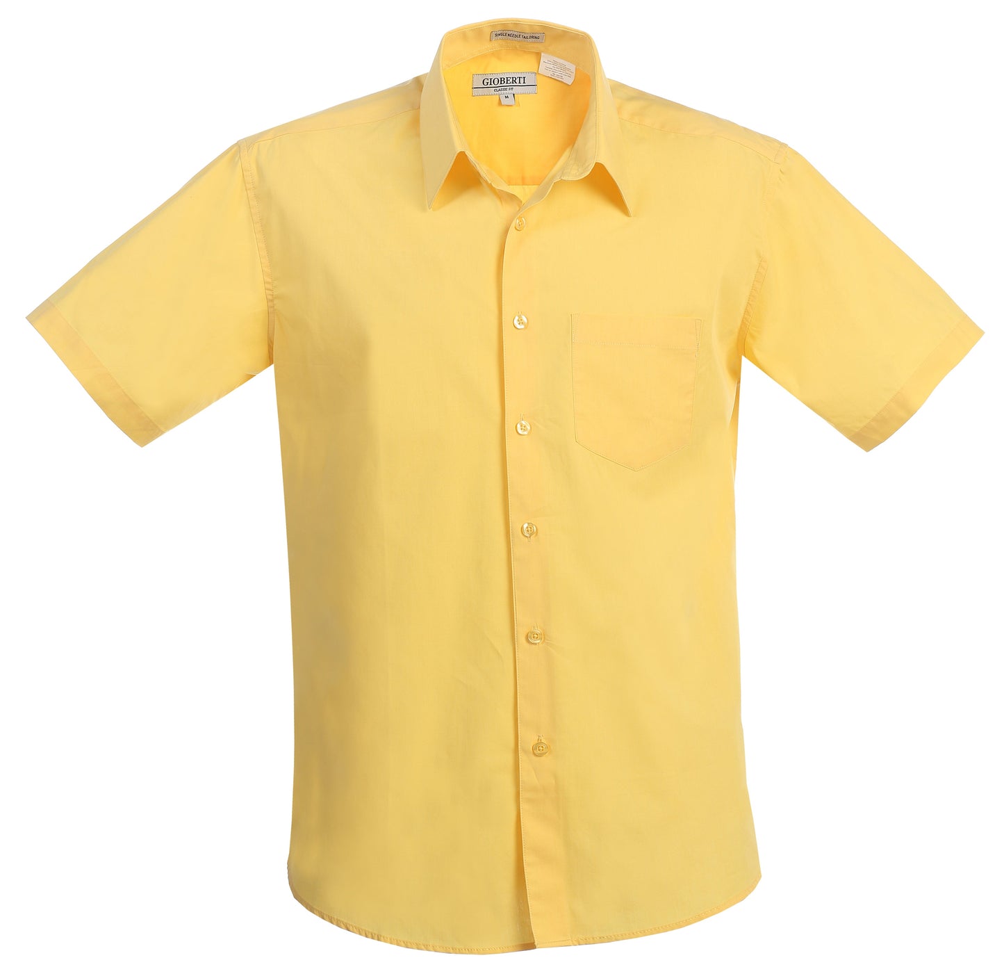 Men's Short Sleeve Solid Dress Shirt