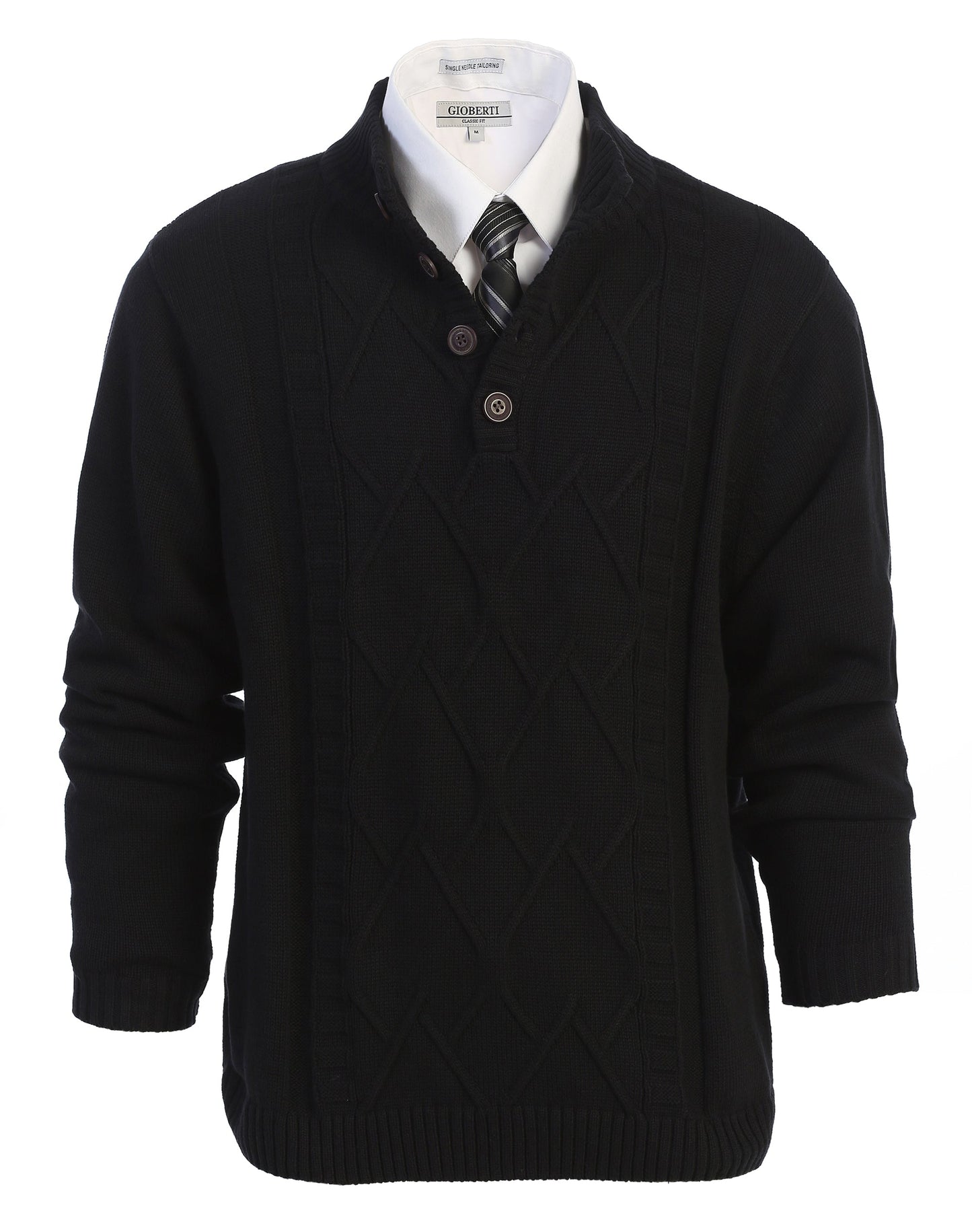AF-1206 Men's Button Down Collar Pullover