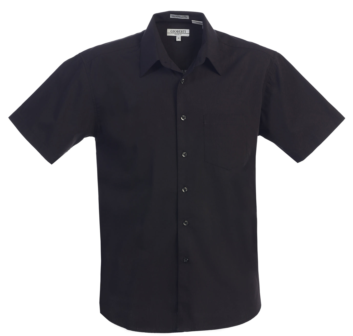 Men's Short Sleeve Solid Dress Shirt
