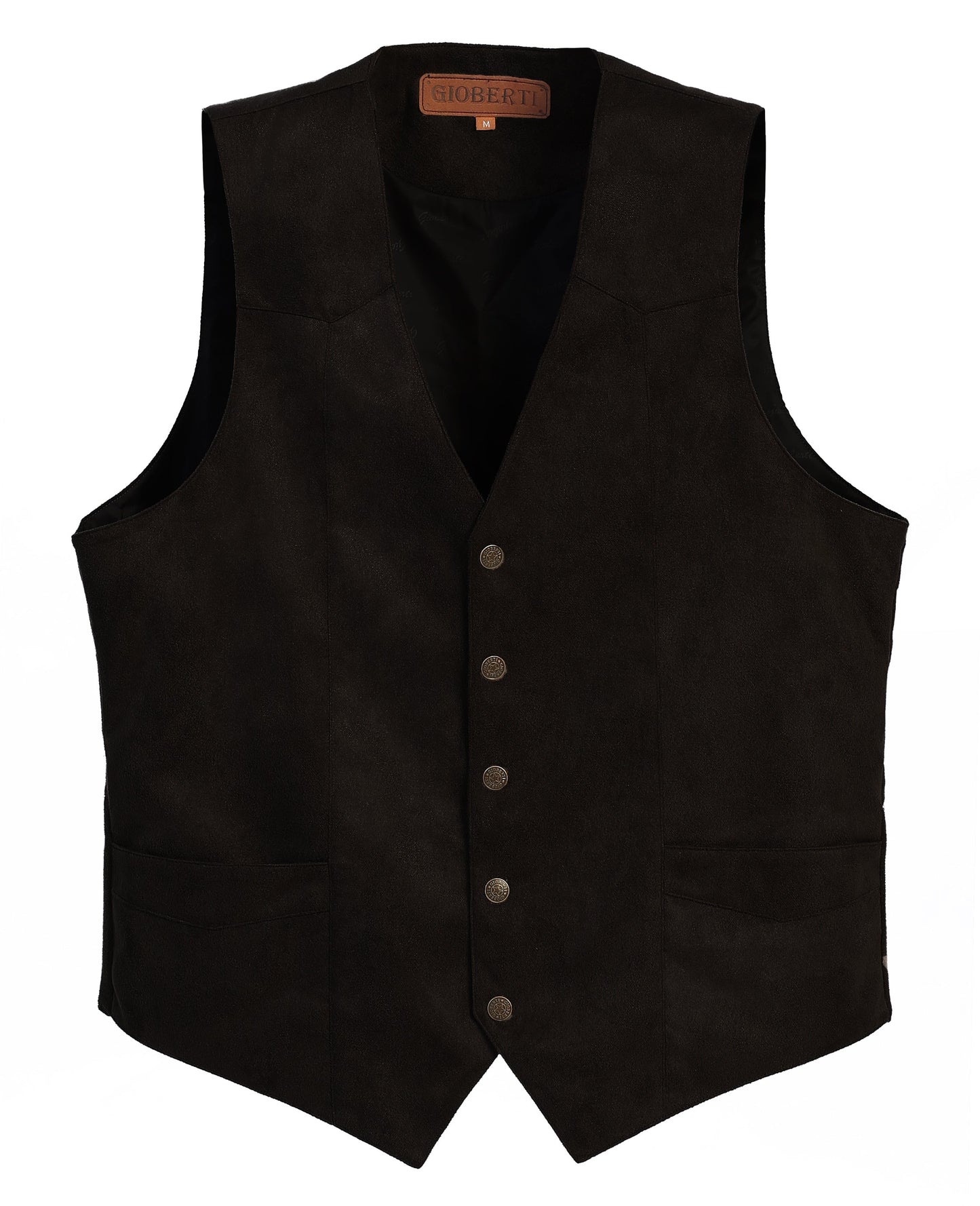 MEN'S 5 BUTTON FAUX SUEDE VEST