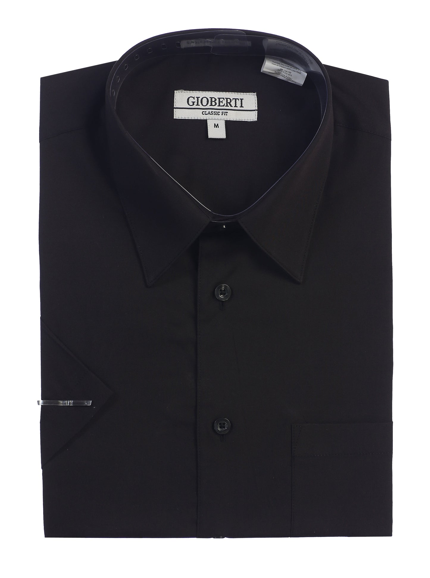 Men's Short Sleeve Solid Dress Shirt