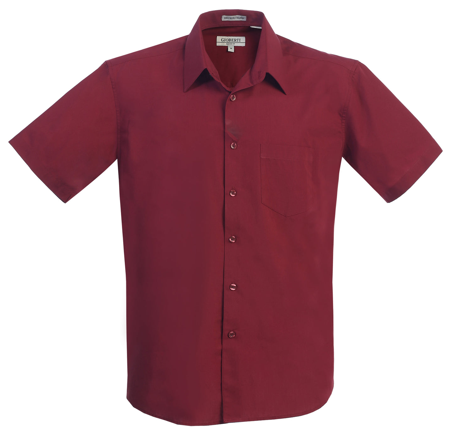 Men's Short Sleeve Solid Dress Shirt
