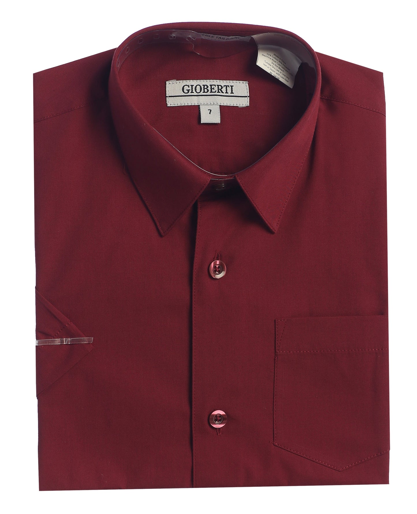DS-85S Boy's Short Sleeve Solid Dress Shirt IN 6 CLORS (BURG-L BLUE-IVORY-GREEN-MINT-TEAL) SIZE 4-18