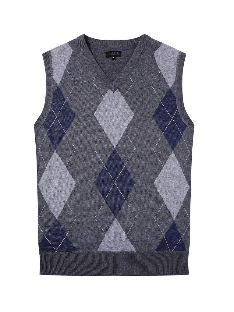 SW-920 Men's Super Soft Diamond Knitted Sleeveless Vest