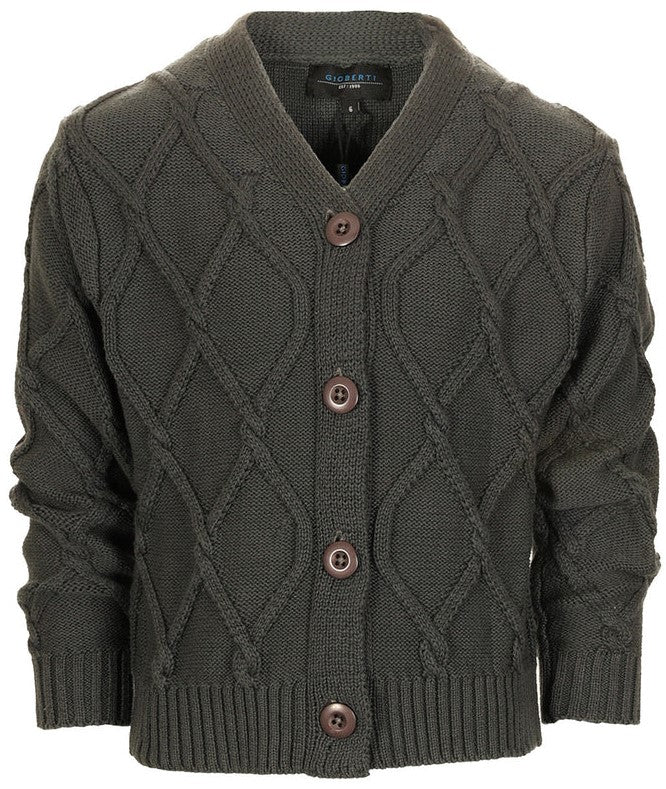 SW-895 CARDIGAN KNITTED V-NECK SWEATER - 6 COLORS - SIZE 2-18