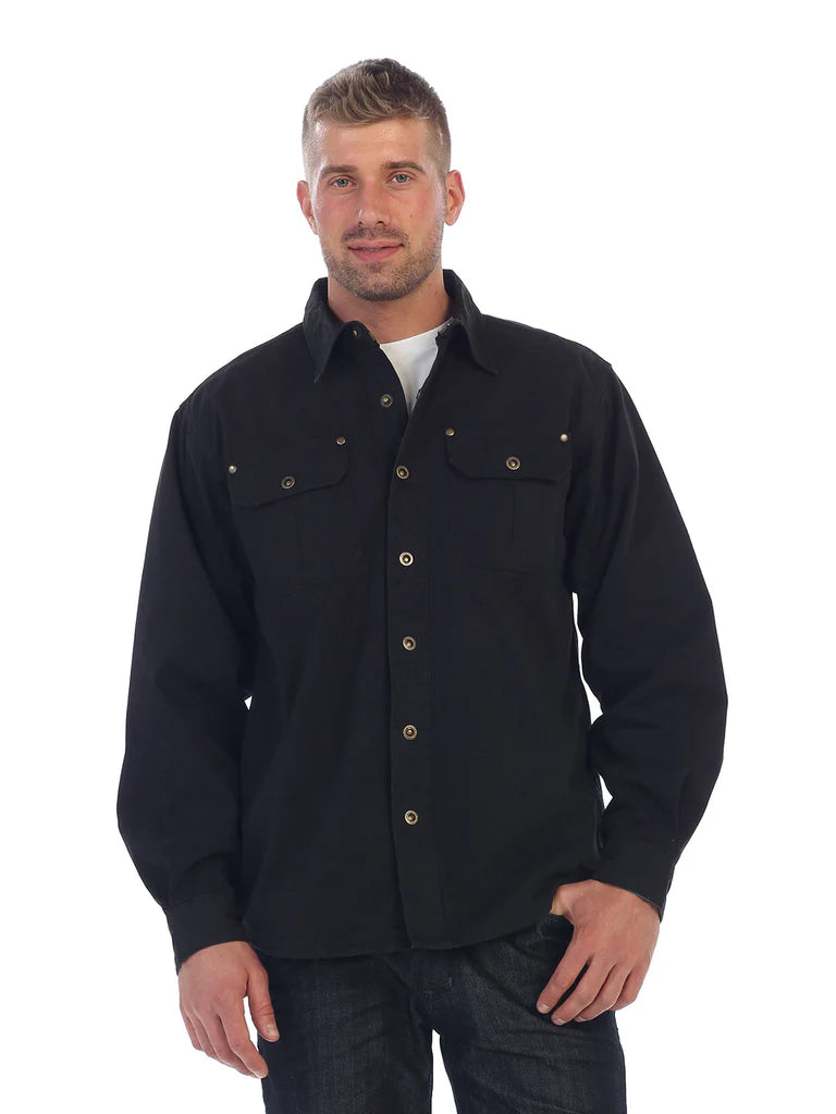 CJ-97 Men's 100% Cotton Brushed and Soft Twill Shirt Jacket with Flannel Lining