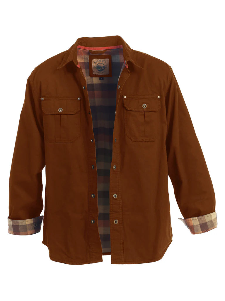 CJ-97 Men's 100% Cotton Brushed and Soft Twill Shirt Jacket with Flannel Lining