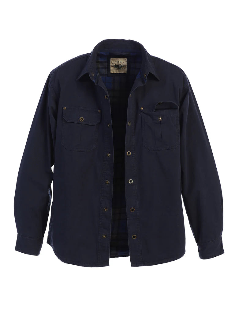 CJ-97 Men's 100% Cotton Brushed and Soft Twill Shirt Jacket with Flannel Lining